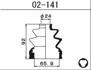 Пыльник ШРУСа внутреннего d=24mm D1=66mm H=92mm Maruichi-02141