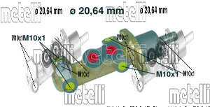 Цилиндр главный тормозной d=20.64mm чугун Fiat Uno METELLI-050044= fiat-71738446
