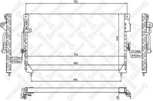 Радиатор кондиционера Toyota Land Cruiser 4.2i 90-97  / Lexus LX450 95-97 конденсер Stellox-1045587SX= Toyota-8846060160= AVA-TO5225= VALEO-814495= NRF-35423= NISSENS-94184= VALEO-814495= Termal-104184L