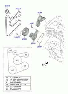 Насос водяной HYUNDAI Elantra 2.0L G4NH без прокладки hyundai-251002E020= hyundai-251002E000= hyundai-251002E005= LUZAR-LWP08E20= JD-JPW0044= LYNXauto-CW0457