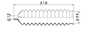 Пыльник рулевой рейки (d=12 D=44 L=218) SEPHIA-II KIA-KK15032125 / ALMERA CLASSIC Nissan-4820395F0C= MARUICHI-53474