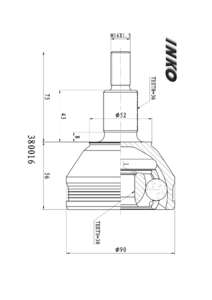 Шрус наружный	36/30 VW Polo sedan 2012> INKO-380016= vag-6Q0498099G= DOUBLE FORCE-DFCV909 внешний перед прав/лев