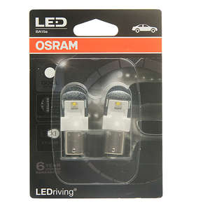 Лампы светодиодные LED Osram P21W 6000K 2W 12V BA15S 7556CW-02B Ledriving premium холодный белый (комплект 2шт)