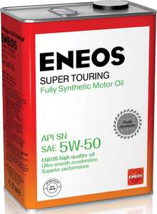 Принадлежность для ТО ENEOS Gasoline SUPER TOURING SN 5W50 100% синтетика (4л.) ЖБ 8809478941738