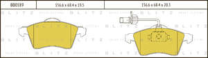 Колодки тормозные передние VW Transporter1996-2003 BLITZ-BB0189= vag-7D0698151D= trw-gdb1391= LPR-05P787