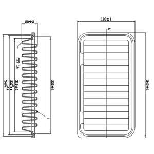 Фильтр воздушный Toyota-1780121030= js-A197J= DOUBLE FORCE-DFA2513= AVANTECH-AF0103= NITTO-4TP1068= Green Filter-LF0331= filtron-AP1422