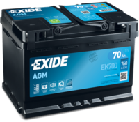 Аккумулятор 12В 70Ач 760А 278x175x190 ETN 0  9.5/17.9 евро(-+) AGM START STOP EXIDE-EK700