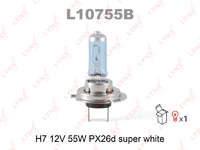 Лампа H7 12V 55W PX26D SUPER WHITE LYNXauto-L10755B