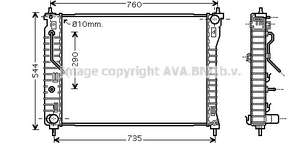 Радиатор охлаждения  OPEL ANTARA/CAPTIVA 2.4-3.2 06- Opel	Antara- 4818240= ava-ol2434