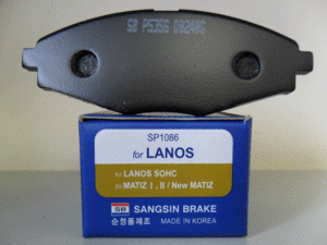 Колодки передние дисковые Lanos SP1086= pn0390=  paw04af= gdb3195  1.4/1.5 97-/MATIZ 0.8/1.0 98- 126.8x48.4x16.4