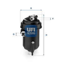 Фильтр топливный в сборе, колба пластиковая UFI-5514300