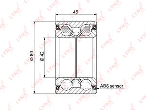 Подшипник передней ступицы с ABS кольцом 42x80x45mm Mazda	3 LYNXauto-WB1344= Mazda-BP4L33047A= DJB-EB5137ABS= KOYO-DAC4280W13CS40