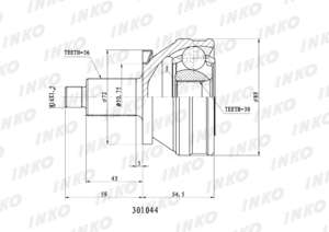 ШРУС наружний с монтажными деталями VW	Polo 6C0498099A= 	INKO-301044