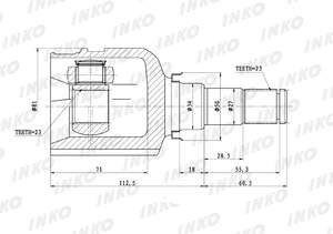 ШРУС Внутренний 23/23 Corolla E12 MT INKO-429048= toyota-4304002030= LYNXauto-CI3718