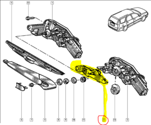 Механизм отпирания стекла багажника Renault Laguna I