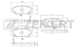 Колодки тормозные передние Hyundai Accent Tagaz Elantra (90-00), Getz (02-) Zekkert-BS1705= Sangsin-SP1047= NIBK-PN0091= BREMBO-P30024= REMSA-022402= TRW-GDB3331= TRW-GDB893= MANDO-MPH26= Stellox-235002sx= NIBK-PN0091= MANDO-MPH01= REMSA-022402= GM-1605785= GM-90393506= AVANTECH-AV010