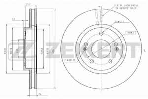 Диск торм. перед. Hyundai Santa Fe SM 2001> Hyundai-5171226100= sangsin-SD1060= brembo-09959811= brembo-09959810= trw-df4443