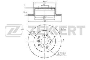 Диск тормозной задний d281x10 PSD5x114,3 H66,8 drum172x43 OD62 mm Zekkert-BS6087= toyota-4243106120= toyota-4243133150= nibk-RN1666= brembo-08B56621= TRW-DF6760= ABSEL-TY421013