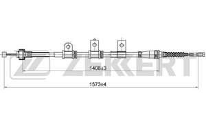 Трос стояночного тормоза задн. лев. Hyundai Elantra III (XD) 00- с ABS 597602D350= pm-PTA158