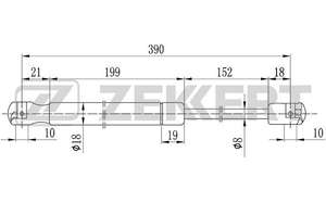 Амортизатор капота VW Multivan V 03-, Transporter V 03-	7H0823359C	Zekkert-GF2075