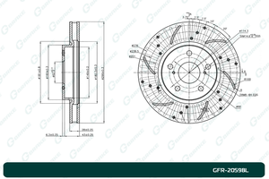 Диск тормозной перфориров. D296x28mm Lexus is250 GBrake-GFR20598L= GBrake-GR20598= Toyota-4351230310= ADVICS-A6F122B= AVANTECH-BR0167S= BREMBO-09A71711= SANGSIN-SD4693