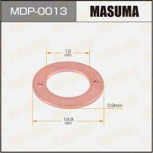 Шайба медная Ф12х20х1мм(12х19.9х0.9mm) MASUMA-MDP0013= cargo-080457= nissan-1662743G00= isuzu-8941049930= cargo-080457= DENSO-0932450140= mitsubishi-MD068355= hyundai-3154242000= Stone-jg37226