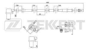 Датчик АБС передний слева	Hyundai Accent 9567125200= 	HP-820704755= Hans Pries-820704001= Zekkert-SE6085