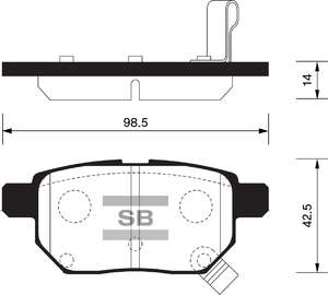 Колодки тормозные задние toyota auris 2007 - sangsin-SP2094= toyota-0446612130= toyota-0446602180= PN1519