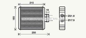 Радиатор отопителя VW Polo IV, V 01-, Skoda Fabia (6Y_, 54_) 99-, Rapid (NH_) 12-, Seat Toledo IV 12-, Ibiza III, IV 02-  ava-vn6196= vag-6R0819031= NRF-53558= LUZAR-lrh1853= Zekkert-mk5136= LYNXauto-rh0279= NISSENS-73654= Termal-113654